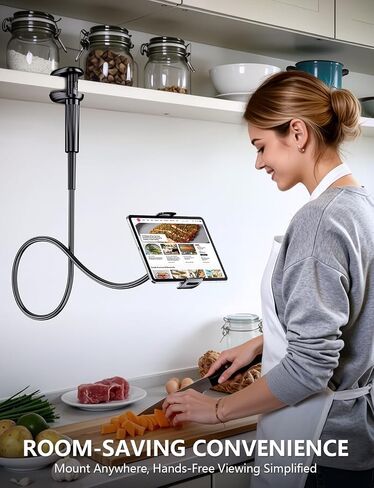Gooseneck Flexible Arm Tablet Stand, Fit Kindle Holder for Bed | [Reinforced Anti-Break Base] [Fully Adjustable] iPad Kindle Mount Compatible with Switch, Galaxy Tab & 4.7-13" Device in Kuwait