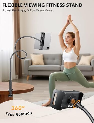 Gooseneck Flexible Arm Tablet Stand, Fit Kindle Holder for Bed | [Reinforced Anti-Break Base] [Fully Adjustable] iPad Kindle Mount Compatible with Switch, Galaxy Tab & 4.7-13" Device in Kuwait