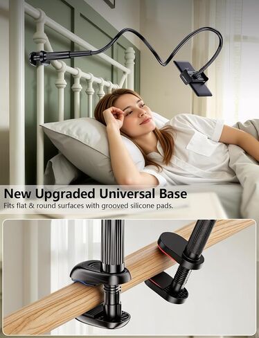 Gooseneck Flexible Arm Tablet Stand, Fit Kindle Holder for Bed | [Reinforced Anti-Break Base] [Fully Adjustable] iPad Kindle Mount Compatible with Switch, Galaxy Tab & 4.7-13" Device in Kuwait