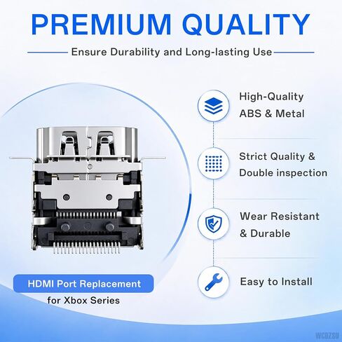 2PCS HDMI Port Replacement for Xbox Series S Console High-Definition | Hdmi Port Socket Jack Interface Connector Repair Plug for Fixxing No Signal, Loose or Damaged Part with Tools in Saudi Arabia