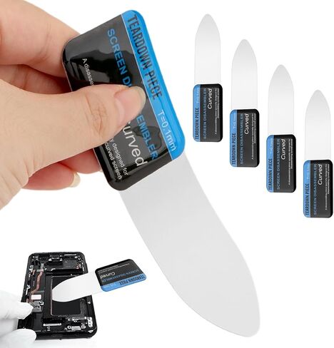 5Pcs Separate Screen Disassembler Pry Tool, Ultra-Thin 0,1mm Professional Stainless Steel Flat Curved Spudger Pry Blade Repair Opening Tool for Open All Kinds of Screen Tablet PC in Kuwait