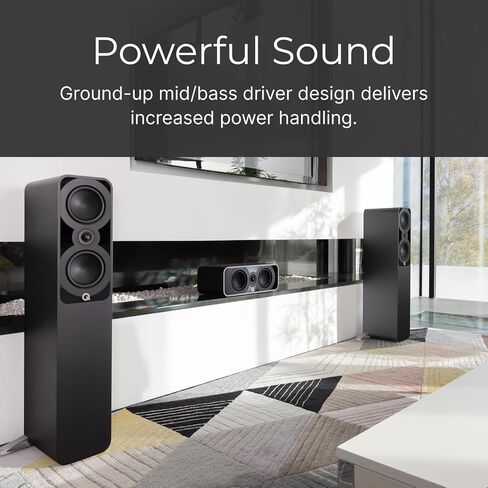 Q Acoustics 5040 Floorstanding Speakers – Holme Oak Pair | C³ Continuous Curved Cone driver for seamless high-frequency integration and powerful bass in Saudi Arabia
