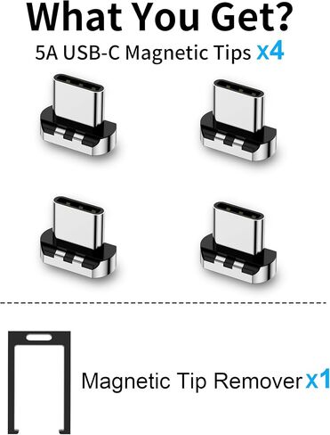 ZBF 10 Pins Magnetic Connector Tips Head for USB-C Android Devices (4 Pack), only 5A Magnetic Charging Cable in Saudi Arabia