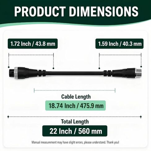 1.8FT Electric Fishing Reel Power Cord for Daiwa BM Prof Series Batteries | Fits for Daiwa Tanacom 1200, 1000, 800, 750, 500 and Seaborg 500MJ; for Shimano BeastMaster, ForceMaster, Leobritz and Plays. in Kuwait