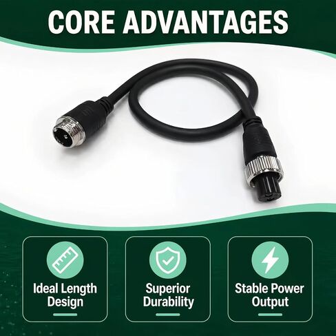 1.8FT Electric Fishing Reel Power Cord for Daiwa BM Prof Series Batteries | Fits for Daiwa Tanacom 1200, 1000, 800, 750, 500 and Seaborg 500MJ; for Shimano BeastMaster, ForceMaster, Leobritz and Plays. in Kuwait