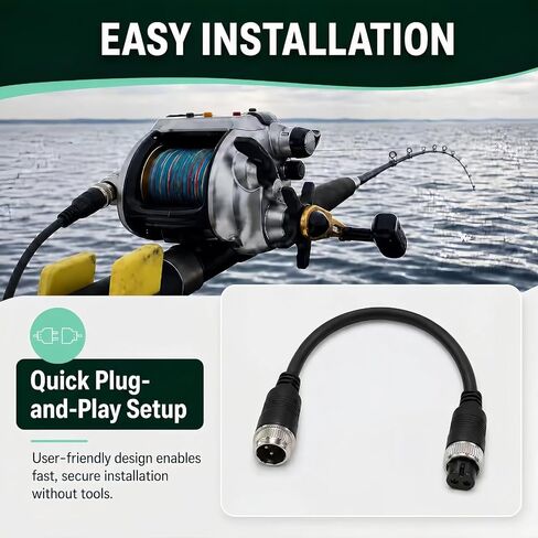 1.8FT Electric Fishing Reel Power Cord for Daiwa BM Prof Series Batteries | Fits for Daiwa Tanacom 1200, 1000, 800, 750, 500 and Seaborg 500MJ; for Shimano BeastMaster, ForceMaster, Leobritz and Plays. in Kuwait