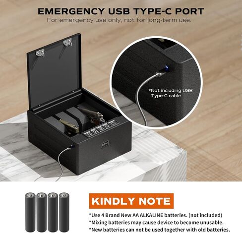 RPNB Gun Safe for Handgun,4-Pistol Handgun Safe,Biometric Pistol Safe | California DOJ Certified Fingerprint Gun Safe,High-Capacity,Digital Key Pad,Quick Access,4 Pistols in Saudi Arabia
