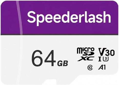 Speederlash 64GB Micro SD Card with Adapter, A1, U3, Read Speed Up to 95MB/s, High Speed Memory Card for Cams, Drones, Smartphone, Tablet in Saudi Arabia