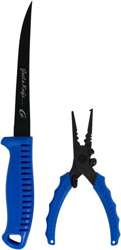 danco 5-Piece 6-Inch JAK Fillet Knife Set, Neon Blue Bait Knives for Fish | 5-Piece 6-Inch JAK Fillet Knife Set, Stainless Steel Blades, Neon Blue Non-Slip Handles, Freshwater and Saltwater Fishing in Saudi Arabia
