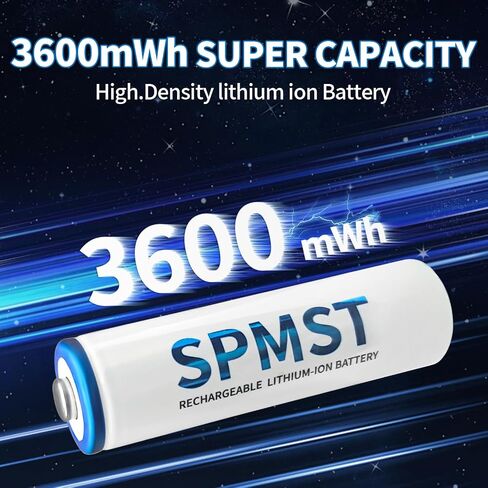 AA Rechargeable Battery, 4pcs 3600mWh 1.5v Lithium Battery - Suitable for Most Electrical Equipment Such as Toys, mice and Keyboards, Game Controllers, Cameras, Microphones, flashlights, etc. in Kuwait