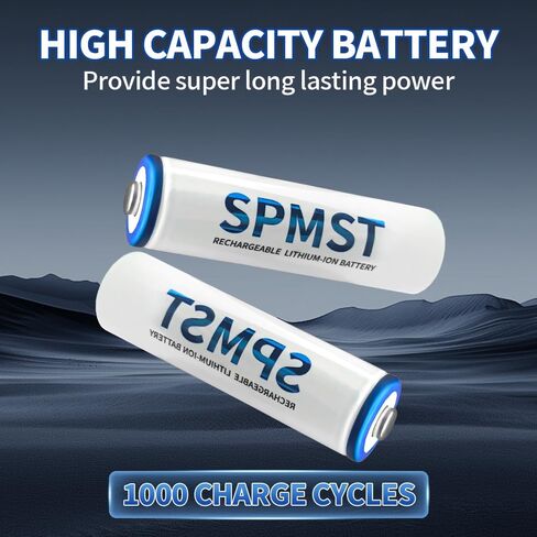 AA Rechargeable Battery, 4pcs 3600mWh 1.5v Lithium Battery - Suitable for Most Electrical Equipment Such as Toys, mice and Keyboards, Game Controllers, Cameras, Microphones, flashlights, etc. in Kuwait