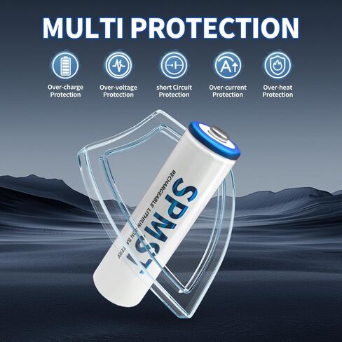 AA Rechargeable Battery, 4pcs 3600mWh 1.5v Lithium Battery - Suitable for Most Electrical Equipment Such as Toys, mice and Keyboards, Game Controllers, Cameras, Microphones, flashlights, etc. in Kuwait
