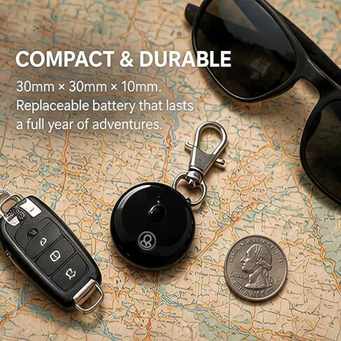 GPS Tracker for Vehicles【Apple MFi Certified】Real-Time Tracking, No Monthly Fee/No SIM Card，Works with iOS Find My | Mini Hidden Magnetic GPS Locator, Ultra-Slim, IP68 Waterproof, Reliable Performance in Saudi Arabia