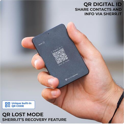 Rolling Square AirCard Dual - Bluetooth Wallet Tracker - Compatibile with Both Apple iOS Find My and Google Android Find Hub – Wireless Charging, Anti-Loss Card – Smart Locator, Black in Saudi Arabia