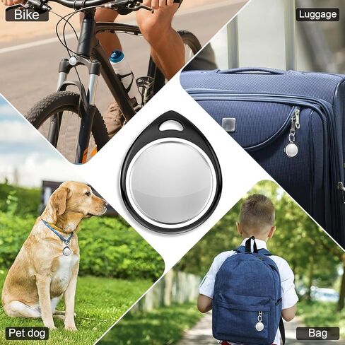 4 Pack Tracker Tags [Apple MFi Certified] Bluetooth Air Tracker Pair with Apple Find My (iOS Only) Smart Tracking Tags Keys Finder Item Locator Worldwide Tracker for Pets (4Pcs/Black+White) in Saudi Arabia