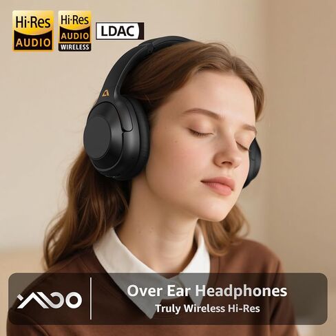 YMOO Active Noise Cancelling Headphones for Airplane Travel | LDAC Hi-Res Audio, Wired Wireless ANC, 100H Playtime Over Ear Headphones, Custom EQ via App, Bluetooth 6.0 Headset for All in Kuwait