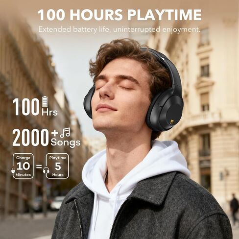 YMOO Active Noise Cancelling Headphones for Airplane Travel | LDAC Hi-Res Audio, Wired Wireless ANC, 100H Playtime Over Ear Headphones, Custom EQ via App, Bluetooth 6.0 Headset for All in Kuwait