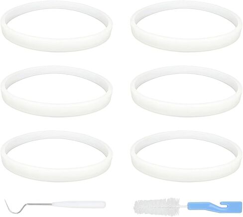 6 Pack Rubber Gaskets Replacement Seal 3.94 Inch White O-Ring for Ninja Blender, Compatible with Nutri Ninja Auto-iQ Pro Extractor BL456-30 BL480 BL680 BL681A BL682 BL910 CT680, with Brush and Hook in Saudi Arabia