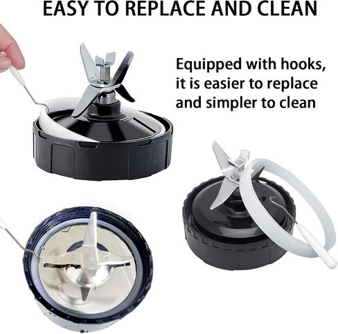 6 Pack Rubber Gaskets Replacement Seal 3.94 Inch White O-Ring for Ninja Blender, Compatible with Nutri Ninja Auto-iQ Pro Extractor BL456-30 BL480 BL680 BL681A BL682 BL910 CT680, with Brush and Hook in Saudi Arabia