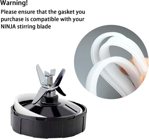 6 Pack Rubber Gaskets Replacement Seal 3.94 Inch White O-Ring for Ninja Blender, Compatible with Nutri Ninja Auto-iQ Pro Extractor BL456-30 BL480 BL680 BL681A BL682 BL910 CT680, with Brush and Hook in Saudi Arabia