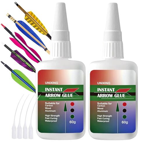 4 Pack Arrow Glue, Fast Curing Fletching Glue, Insert Clear Adhesive for Arrow Fletching, Arrow Inserts, Vanes, Feathers for Aluminium, Carbon and Wood Shafts (30g X 4pcs) in Saudi Arabia
