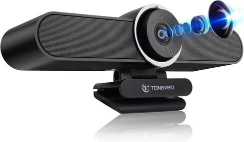 TONGVEO 4K Webcam Conference Call Room Web Camera with Dual Microphones &Speaker, | All-in-One USB Video Camera, 116° Wide Angle, AI Auto Framing | Compatible with Zoom, OBS in Saudi Arabia