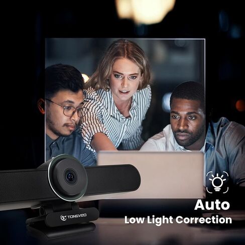 TONGVEO 4K Webcam Conference Call Room Web Camera with Dual Microphones &Speaker, | All-in-One USB Video Camera, 116° Wide Angle, AI Auto Framing | Compatible with Zoom, OBS in Saudi Arabia