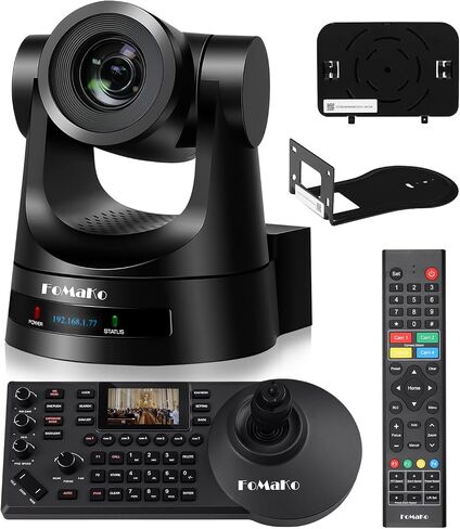 FoMaKo 20X Optical Zoom AI Auto Tracking NDI PTZ Camera Bundle for Church Worship, Video Conferencing & Live Streaming (BN202) in Kuwait