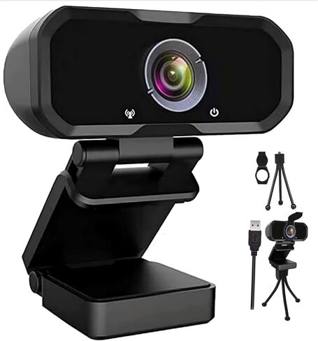 Webcam 1080p HD Computer Camera Microphone Laptop USB PC Webcam | with Tripod Stand, 110 Degree Live Streaming Widescreen Recording Pro Video Web Camera for Calling, Conferencing , Switch 2 in Saudi Arabia