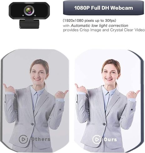 Webcam 1080p HD Computer Camera Microphone Laptop USB PC Webcam | with Tripod Stand, 110 Degree Live Streaming Widescreen Recording Pro Video Web Camera for Calling, Conferencing , Switch 2 in Saudi Arabia