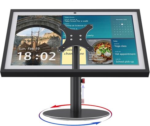 Stand for Echo Show 15/21, 4-Level Height Settings, Swivel and Tilt | 360° Swivel Base, Adjustable Tilt, Aluminum Construction, VESA-Compatible for 15-21" Displays, Silver in Saudi Arabia