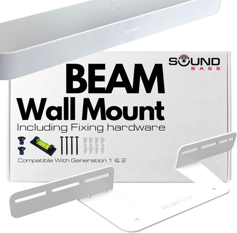 Sound Bass Soundbar Mount for Sonos Beam, Black | Compatible with Generation 1 & 2 Sonos Beam Sound Bar Includes All Necessary Mounting Hardware in Saudi Arabia