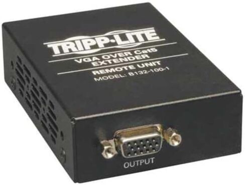 Tripp Lite 4-Port VGA with Audio Over Cat5/Cat6 Extender/Splitter, Box-Style Transmitter with EDID, 1920x1440 at 60Hz, Up to 1000-ft. (B132-004A-2) Black in Kuwait