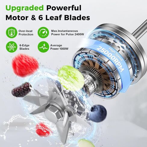 Countertop Blender, 101oz Blender Large Capacity, 2400W Smoothies Blenders | Black, Juice&Grinder Jar Combo, BPA-Free, 25000 RPM Professional Blenders, Ice Crushing, Frozen Fruit in Saudi Arabia
