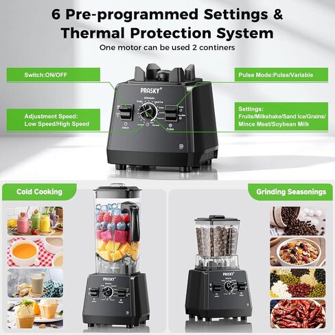Countertop Blender, 101oz Blender Large Capacity, 2400W Smoothies Blenders | Black, Juice&Grinder Jar Combo, BPA-Free, 25000 RPM Professional Blenders, Ice Crushing, Frozen Fruit in Saudi Arabia