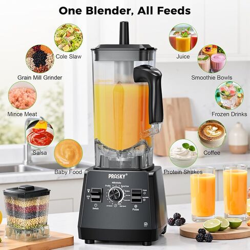 Countertop Blender, 101oz Blender Large Capacity, 2400W Smoothies Blenders | Black, Juice&Grinder Jar Combo, BPA-Free, 25000 RPM Professional Blenders, Ice Crushing, Frozen Fruit in Saudi Arabia