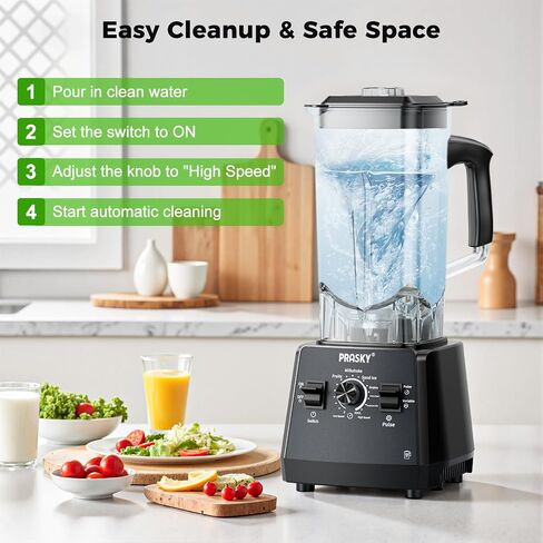 Countertop Blender, 101oz Blender Large Capacity, 2400W Smoothies Blenders | Black, Juice&Grinder Jar Combo, BPA-Free, 25000 RPM Professional Blenders, Ice Crushing, Frozen Fruit in Saudi Arabia