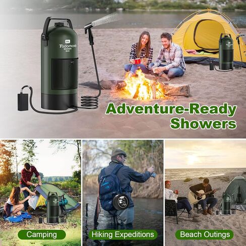 Portable Camping Shower with Battery Powered Pump, 5 Gal/20L Solar Heated Camp Shower Bag, 3-Mode Shower Head & Travel Case for Outdoor Camping, Beach Rinse & Dogs in Saudi Arabia