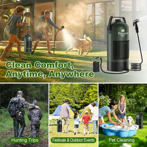 Portable Camping Shower with Battery Powered Pump, 5 Gal/20L Solar Heated Camp Shower Bag, 3-Mode Shower Head & Travel Case for Outdoor Camping, Beach Rinse & Dogs in Saudi Arabia