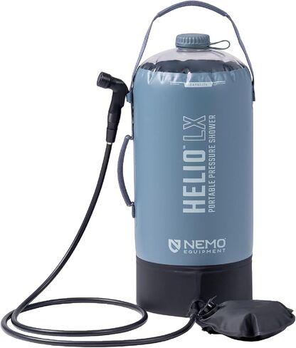 NEMO Equipment Helio Portable Camp Shower | Pressurized, Built-in Foot Pump, Large Capacity, Packable, Beach, Pet in Kuwait