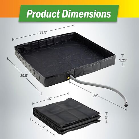 Portable Shower Pan - 39.5" x 5.25" Collapsible Foldable Indoor or Outdoor Camping Shower Base Floor with Detachable Drainpipe and Clamp for RV, Bathing Pets, or Camping Essentials by Wakeman Outdoors | Collapsible Foldable Indoor or Outdoor Camping Showe in Saudi Arabia