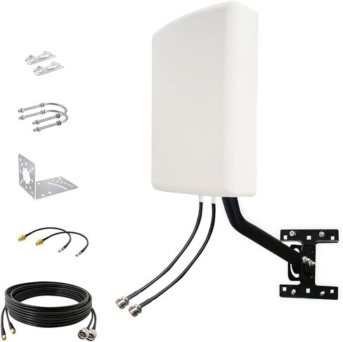 Outdoor 2x2 MIMO Cellular Antennas SMA ts9, 4G/ LTE/ 5G Router Antenna for t-Mobile, for Modems, with 10m/32 ft Cable/Mount Pole/ ts9 Adapter(Full Kit) in Saudi Arabia