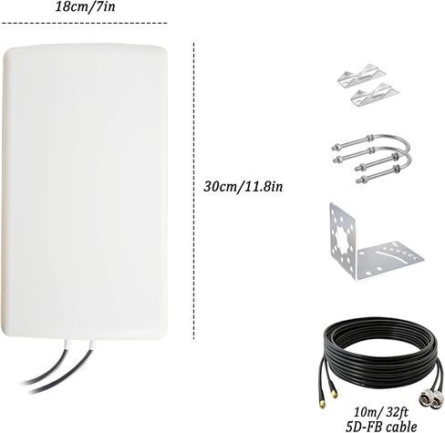 Outdoor 2x2 MIMO Cellular Antennas SMA ts9, 4G/ LTE/ 5G Router Antenna for t-Mobile, for Modems, with 10m/32 ft Cable/Mount Pole/ ts9 Adapter(Full Kit) in Saudi Arabia