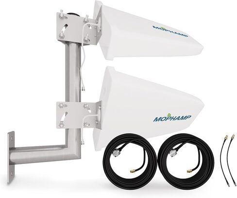 MIMO 2x2 External 4G LTE/5G Log Periodic Antenna 698-3800 MHz 10dBi Works with Hotspots, Routers, Gateways SMA TS9 Ports | L-Mount Included in Saudi Arabia