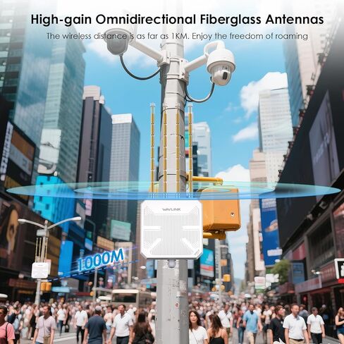 WAVLINK WiFi 7 BE5100 Outdoor WiFi Extender | Dual Band WiFi Repeater,AP, Mesh Router, POE Powered, IP67 Waterproof, 4 x 8dBi Antennas, 2.5 Gbps Ethernet, Up to 2800 sq.ft in Saudi Arabia