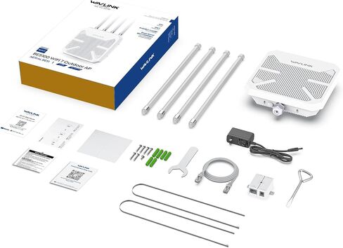 WAVLINK WiFi 7 BE5100 Outdoor WiFi Extender | Dual Band WiFi Repeater,AP, Mesh Router, POE Powered, IP67 Waterproof, 4 x 8dBi Antennas, 2.5 Gbps Ethernet, Up to 2800 sq.ft in Saudi Arabia