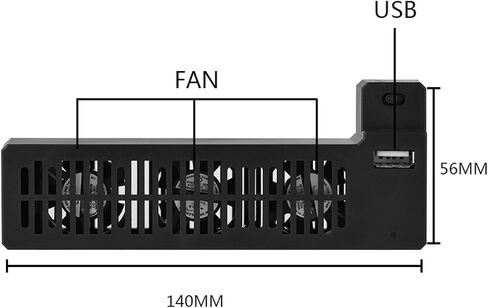 Yctze External USB Cooling Fan for X, Portable Side Mounted Cooler, Heat Reducing for Enhanced Gaming Experience in Saudi Arabia