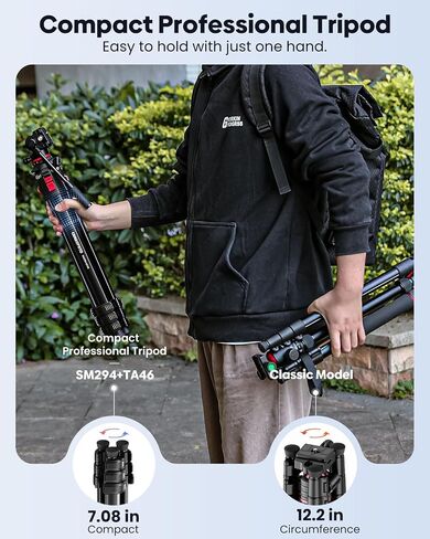 CAMBOFOTO 68" Heavy Duty Tripod, Video Tripod with Fluid Head | Aluminum Camera Tripod, 1/4" Smooth Pan/Tilt Head for DSLR/Camcorders/Binoculars/Spotting Scope/Telescope, Load 8.8lbs in Kuwait