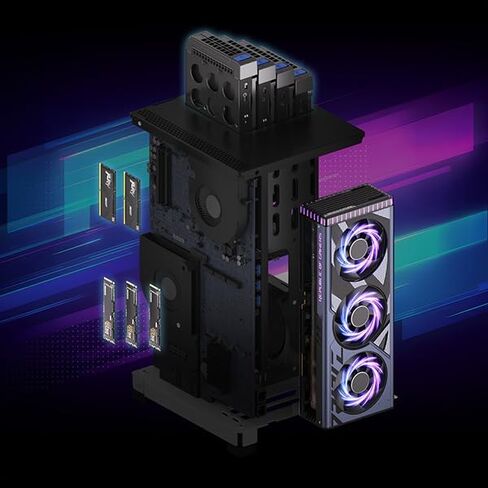 Nimo AI NAS, Agentic Computer Mini PC and AI Server, AMD Ryzen 7 PRO 8845HS(up to 5.1 GHZ, beat i5-1235u) up to 132TB ZFS Hybrid Storage, Dual 10GbE for 24hr AI Agent in Saudi Arabia