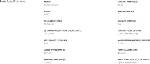Sony SELP1650 16-50mm Power Zoom Lens (Renewed) in Kuwait